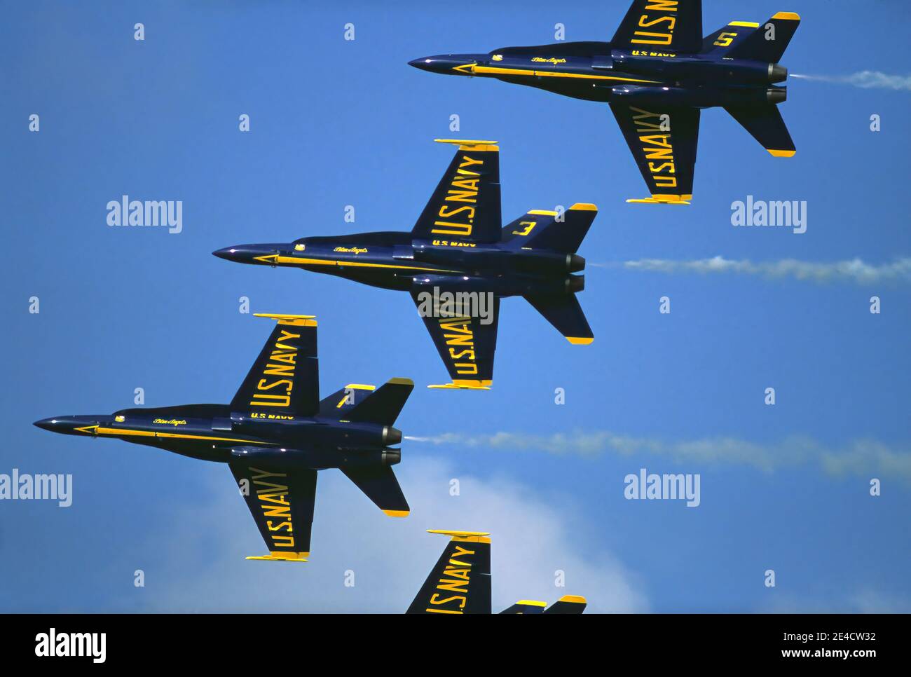 The Blue Angels, US Navy Acrobatic Team, F-18 Hornets, Air Show, Miami, Floride, États-Unis. Banque D'Images