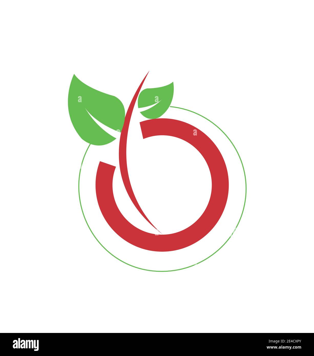 Simple lettre O logo de ferme biologique Illustration de Vecteur