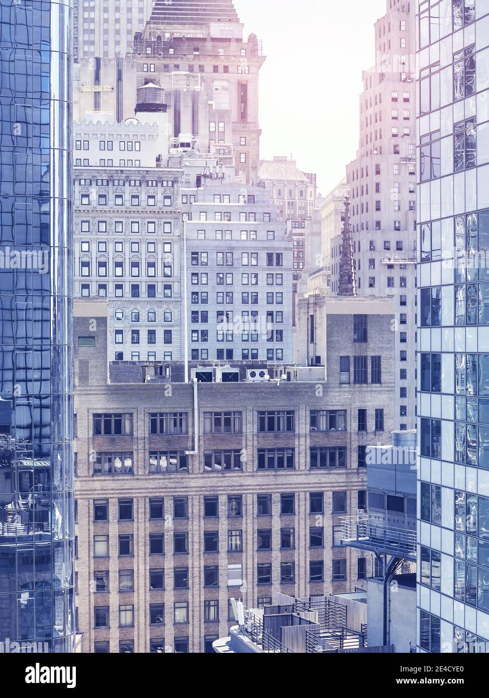 New York City architecture variée, harmonisation des couleurs appliquées, USA. Banque D'Images