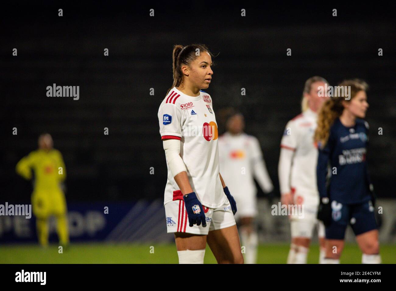 Delphine Cascarino de l'Olympique Lyonnais pendant le championnat féminin de France 039 D1 match de football Arkema entre Paris / LM Banque D'Images