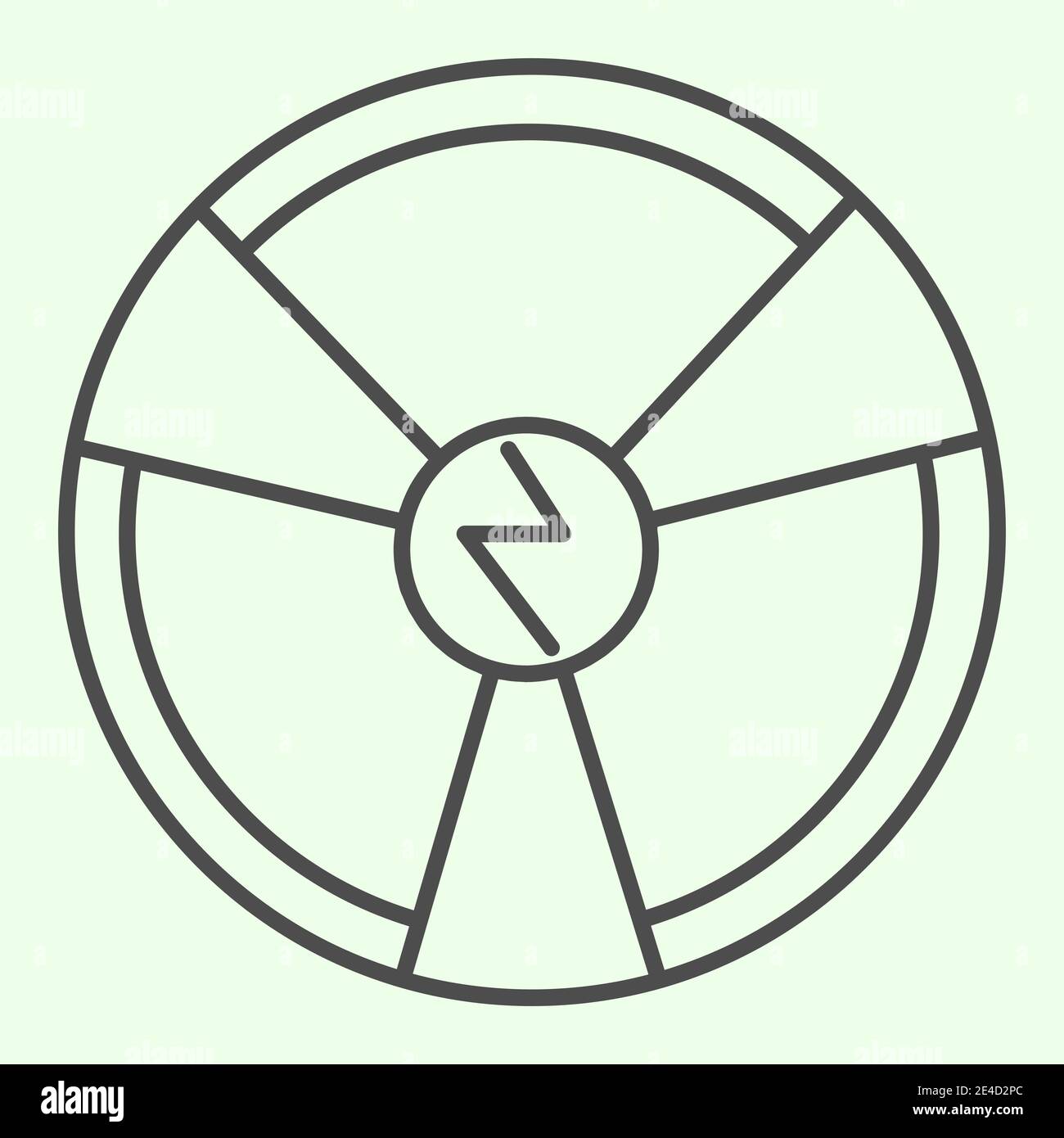 Icône de ligne mince de constituant chimique radioactif. Symbole de ...