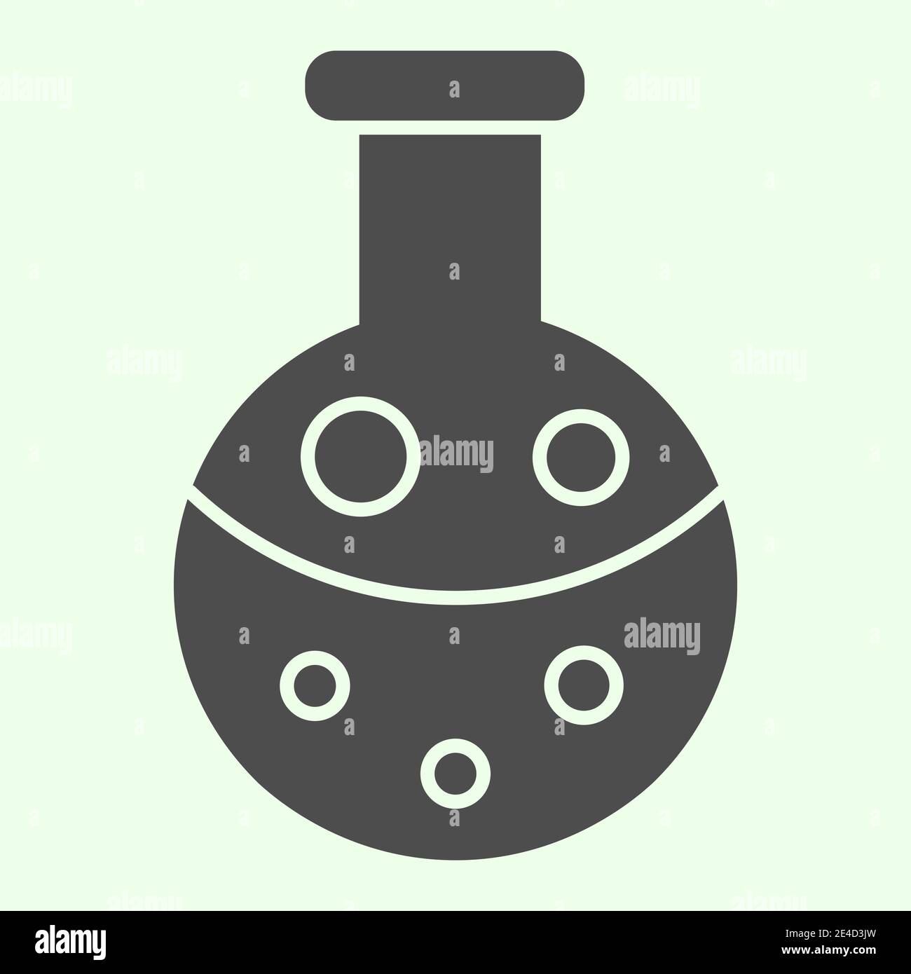 Icône de réactif plein. Flacon de laboratoire de chimie avec pictogramme de type glyphe liquide sur fond blanc. La technologie scientifique signe le concept mobile et le web Illustration de Vecteur