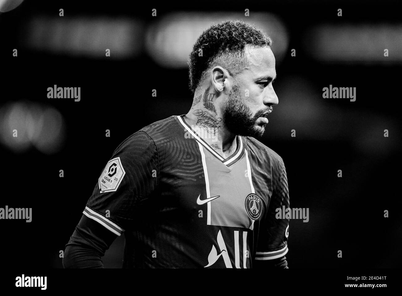 Neymar Jr (PSG) lors du match de football de la Ligue française 1 Paris Saint Germain (PSG) contre Montpellier (MHSC) au Parc des Prince, à Paris, France, le 22 janvier 2021. Photo de Julien Poupart/ABACAPRESS.COM Banque D'Images