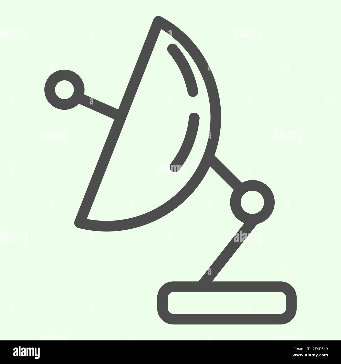 Icône de ligne de parabole d'observation par satellite. Antennes antenne parabolique contour style pictogramme sur fond blanc. Recherche et Astronomie signes pour mobile Illustration de Vecteur