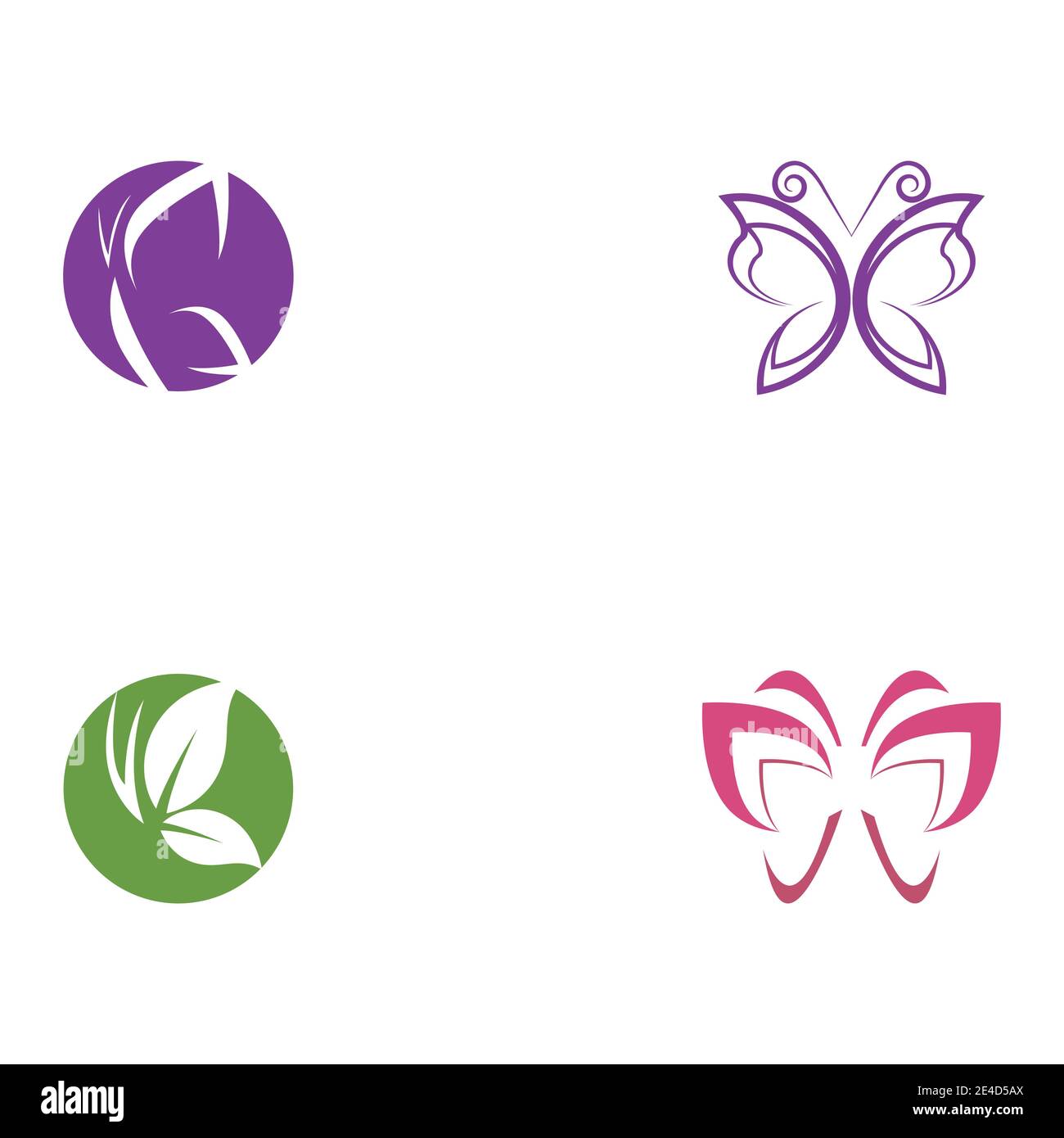 Ensemble de motifs représentant une icône représentant un papillon de beauté Illustration de Vecteur
