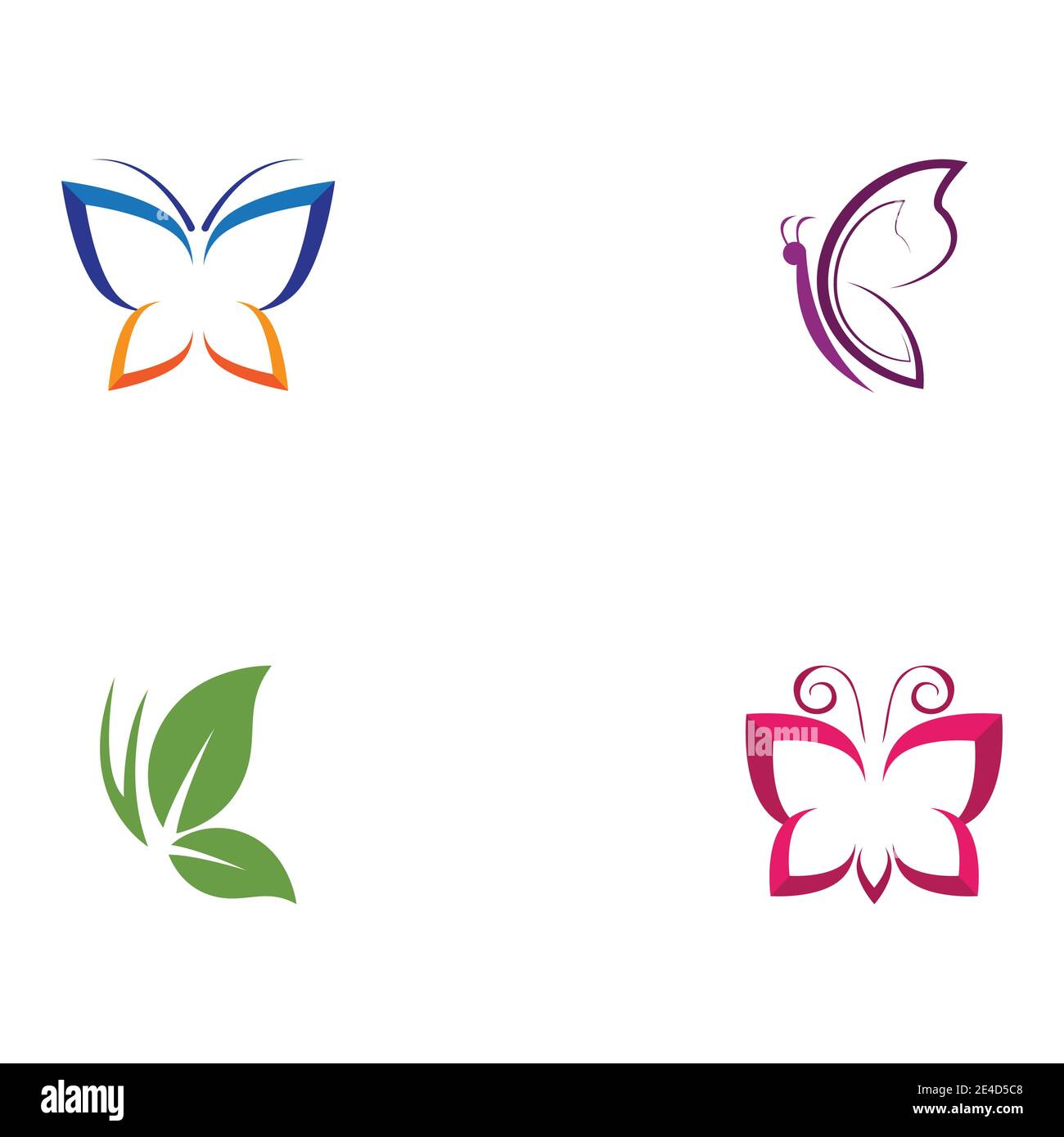 Ensemble de motifs représentant une icône représentant un papillon de beauté Illustration de Vecteur
