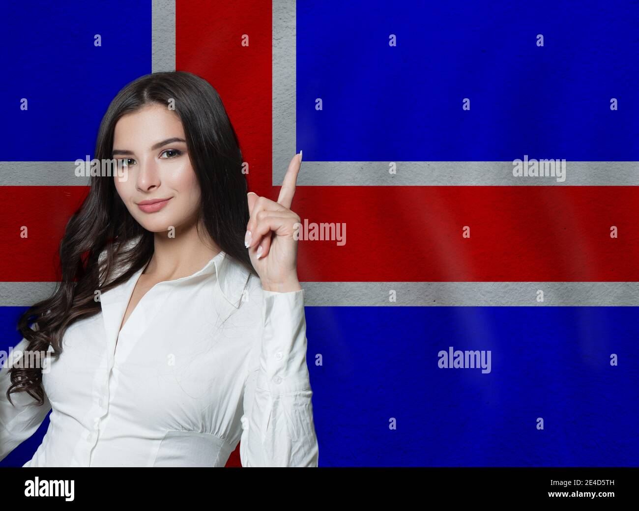 Femme avec pouce vers le haut. Concept d'éducation ou d'affaires Banque D'Images