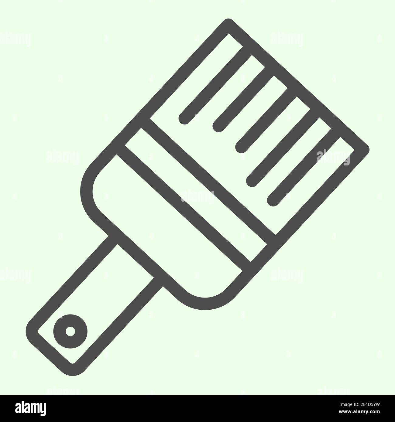 Icône de pinceau. Pinceau de construction pour le pictogramme de style de contour de réparation de maison sur fond blanc. Construction de maisons et rénovation de panneaux pour mobile Illustration de Vecteur