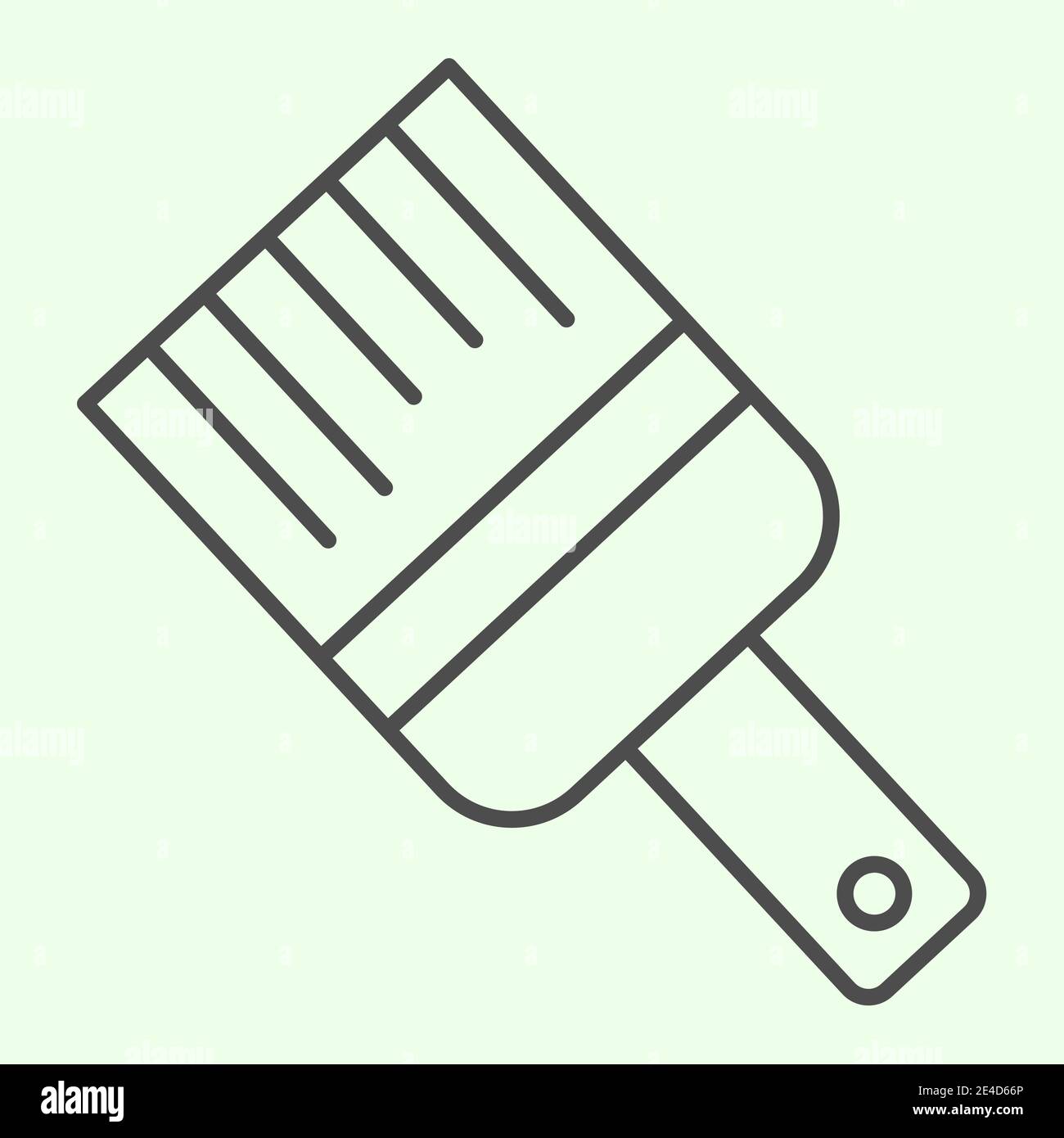 Icône de ligne fine de pinceau. Pinceau de construction pour le pictogramme de style de contour de réparation de maison sur fond blanc. Construction de maisons et rénovation de panneaux pour Illustration de Vecteur