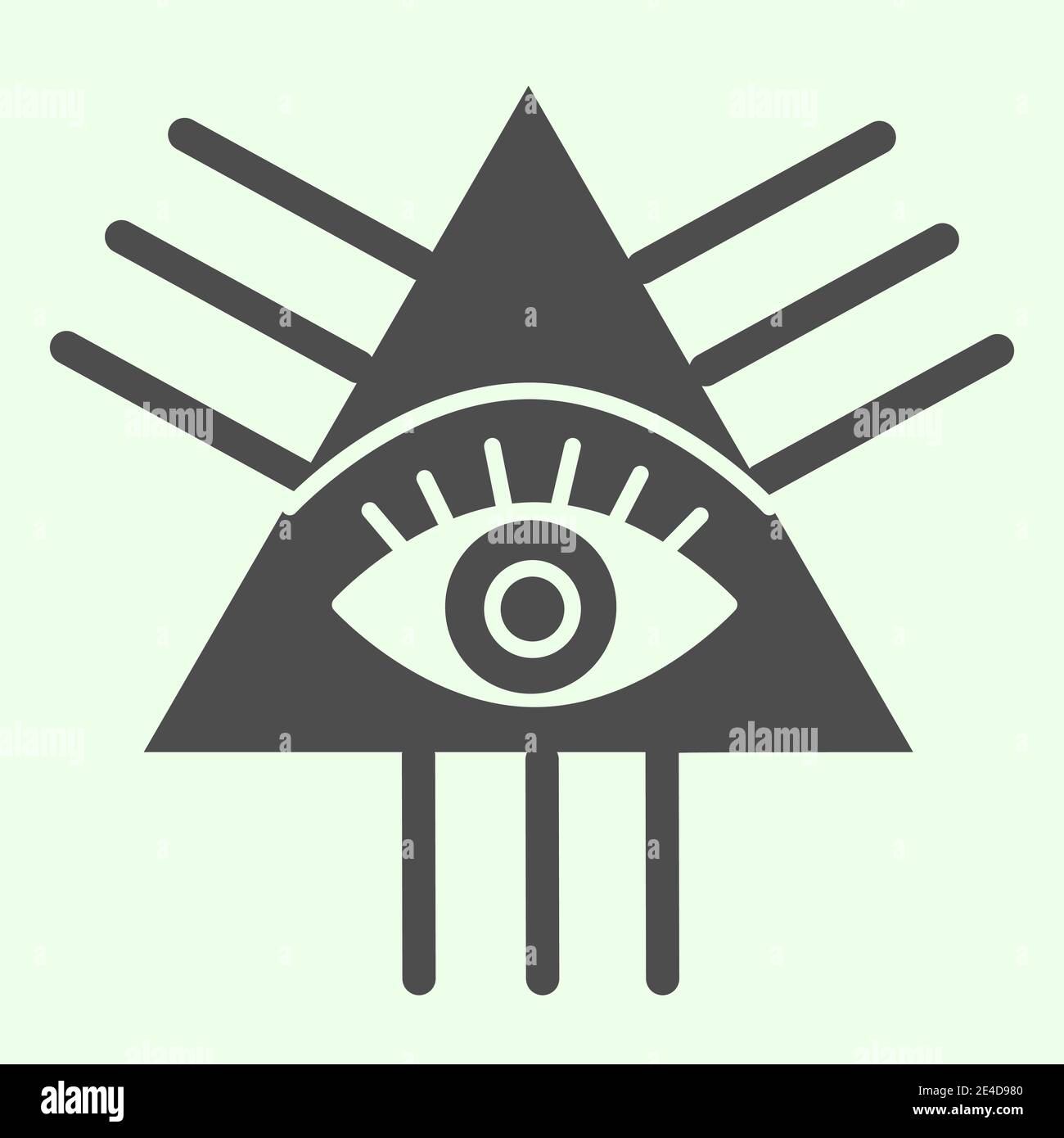 Symbole maçonnique icône pleine. Tous les maçons voir triangle oeil glyphe style pictogramme sur fond blanc. Eye of Providence pour le concept mobile et le Web Illustration de Vecteur