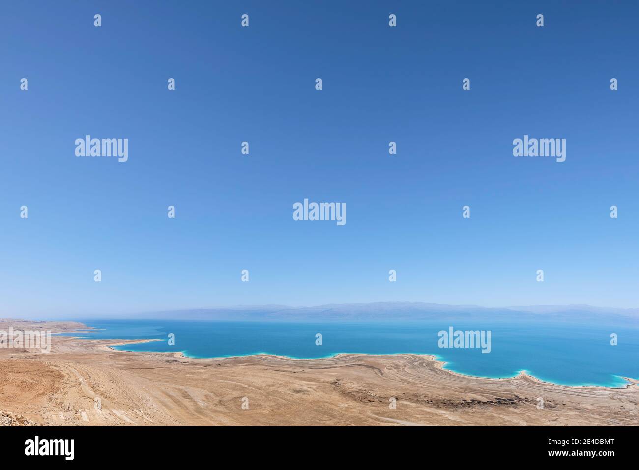 Une vue sur la mer Morte, la plus basse place sur terre Banque D'Images