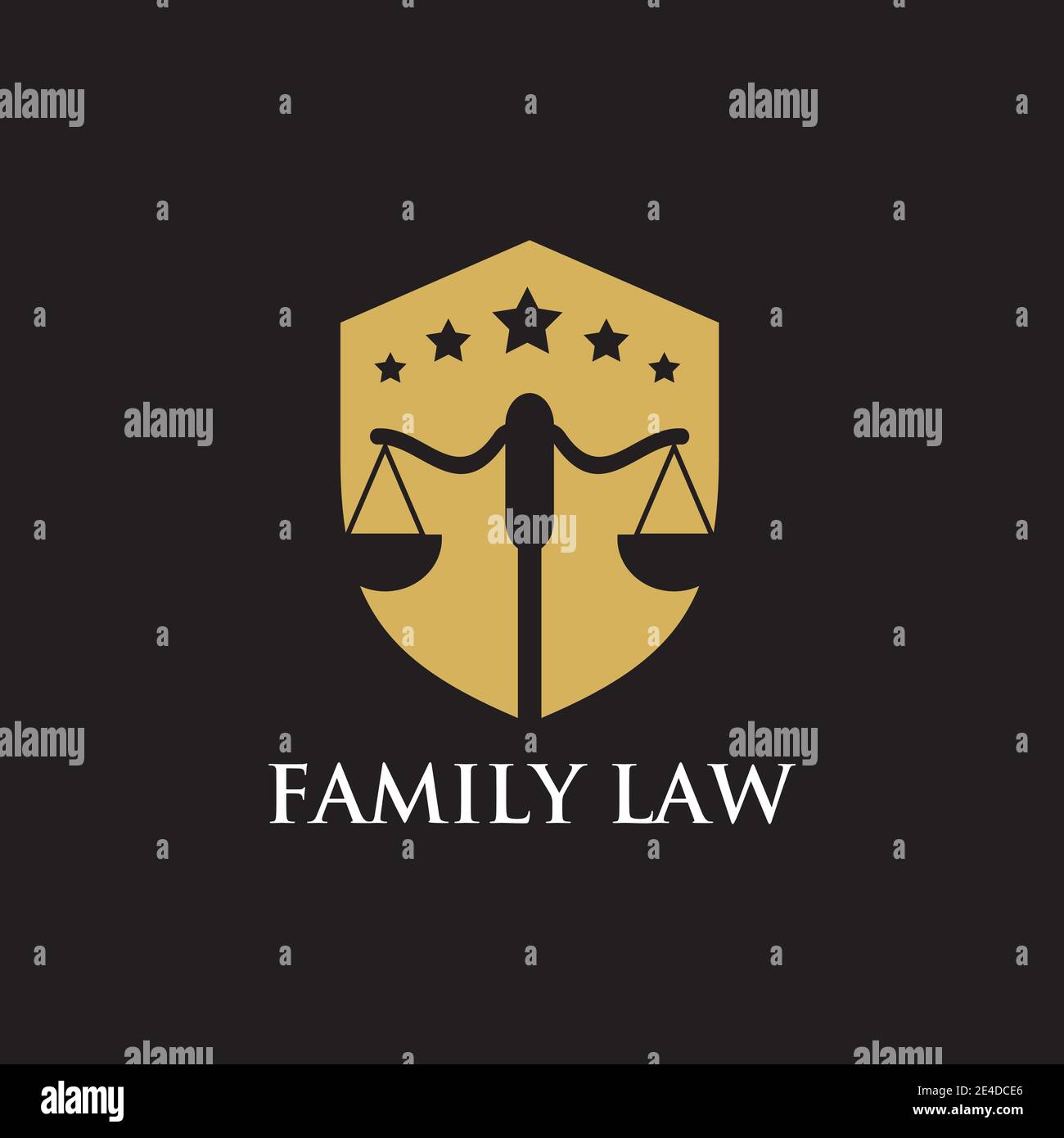 Logo du droit de la famille avec modèle d'emblème Illustration de Vecteur