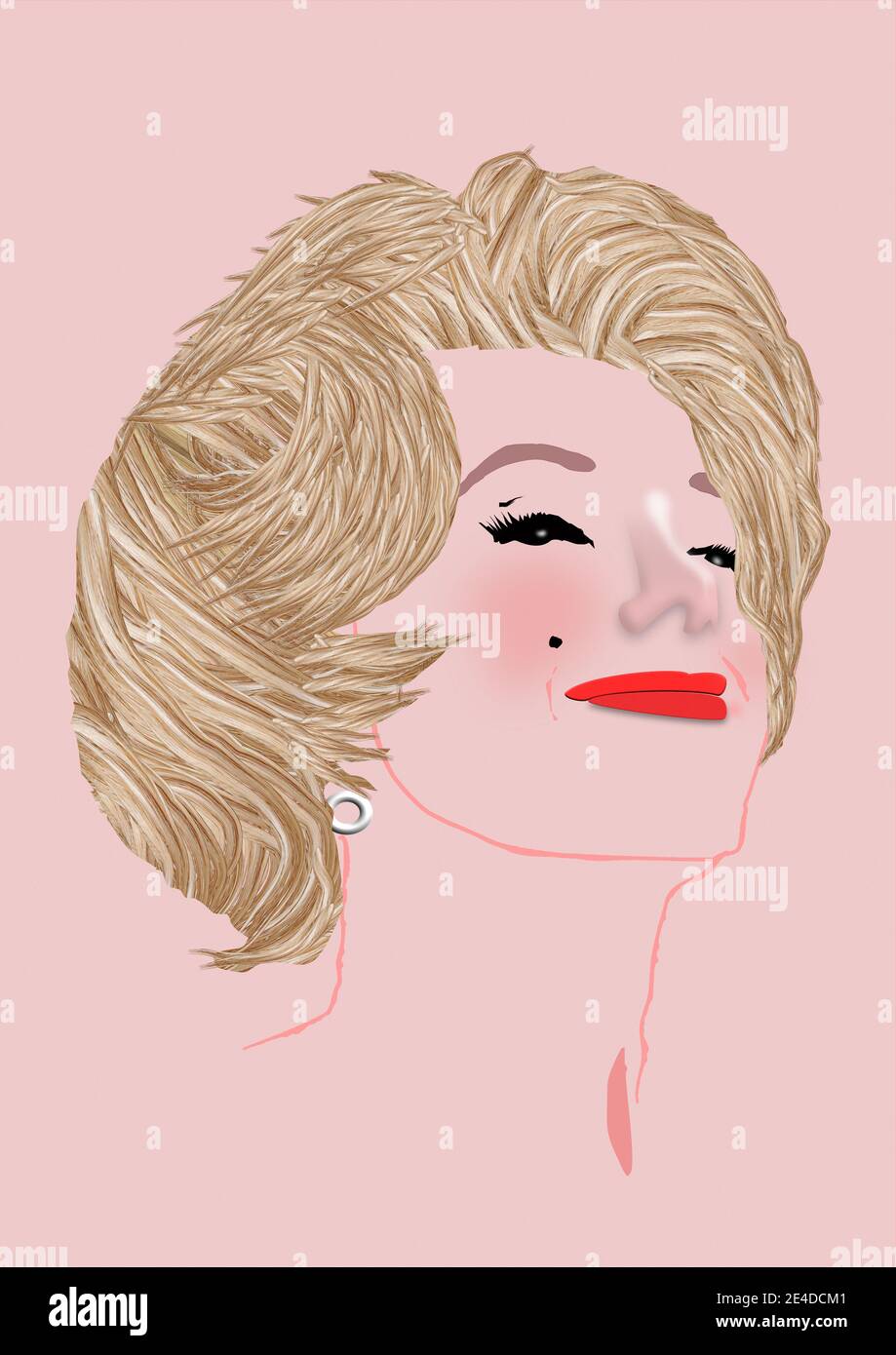 Illustration portrait de Marilyn Monroe. Banque D'Images
