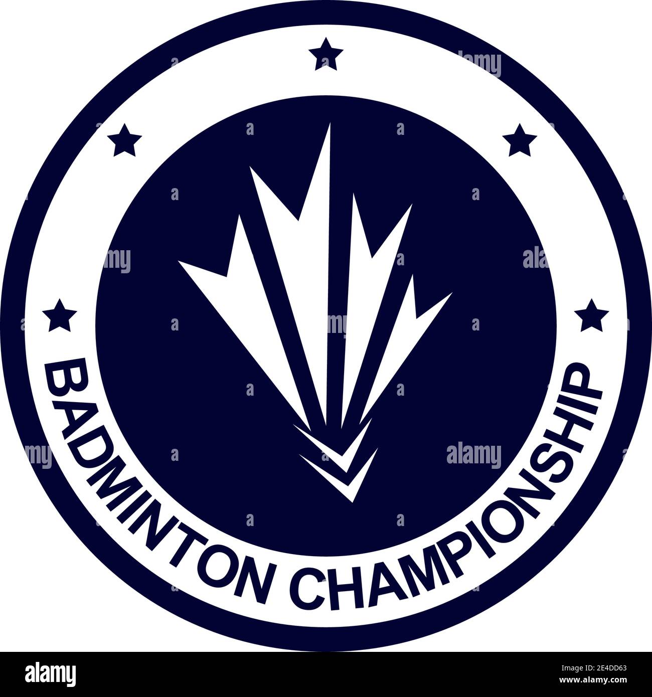 Modèle vectoriel de conception de logo de championnat de badminton Illustration de Vecteur