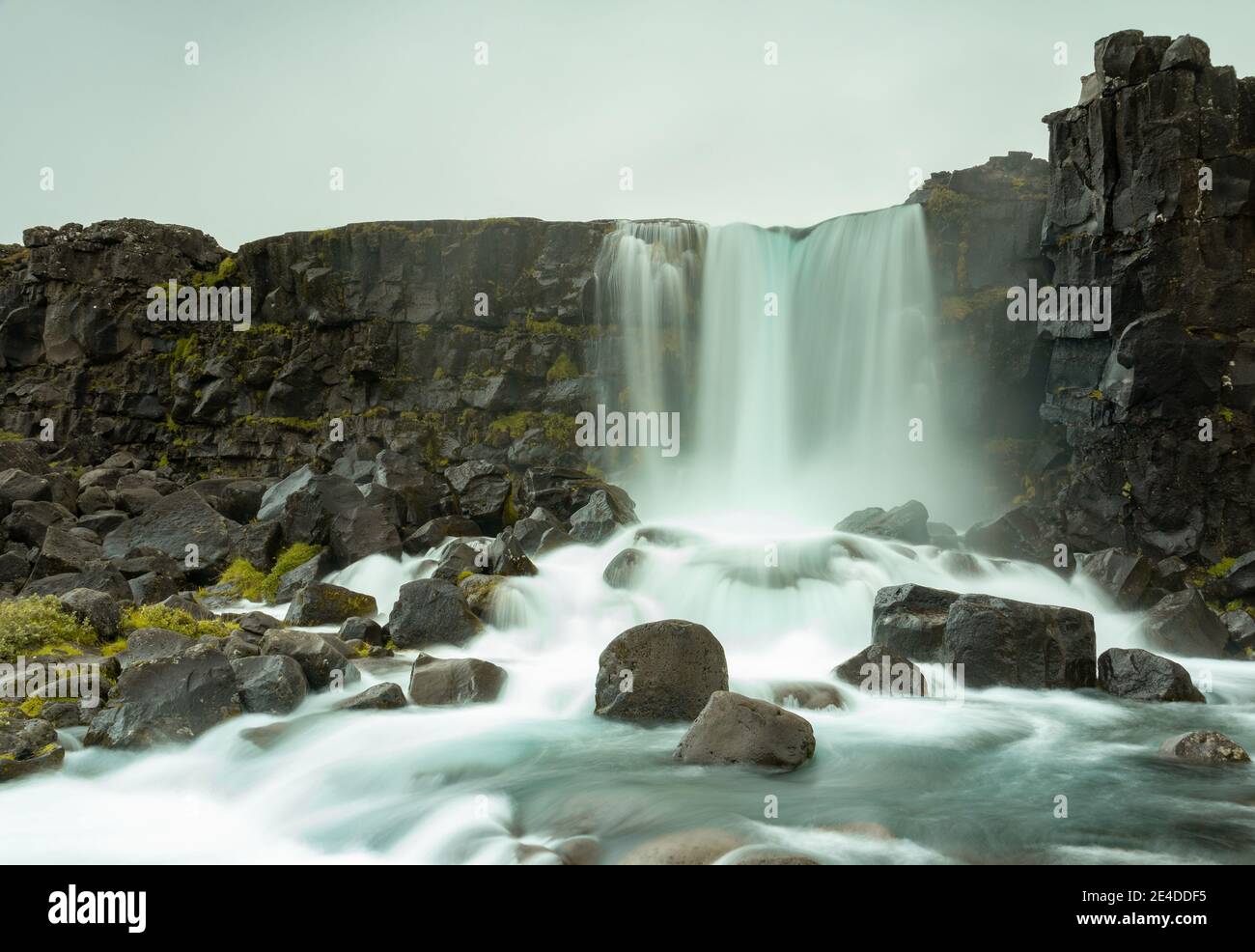 Chute d'eau d'Oxararfoss au parc national de Thingvellir en islande Banque D'Images