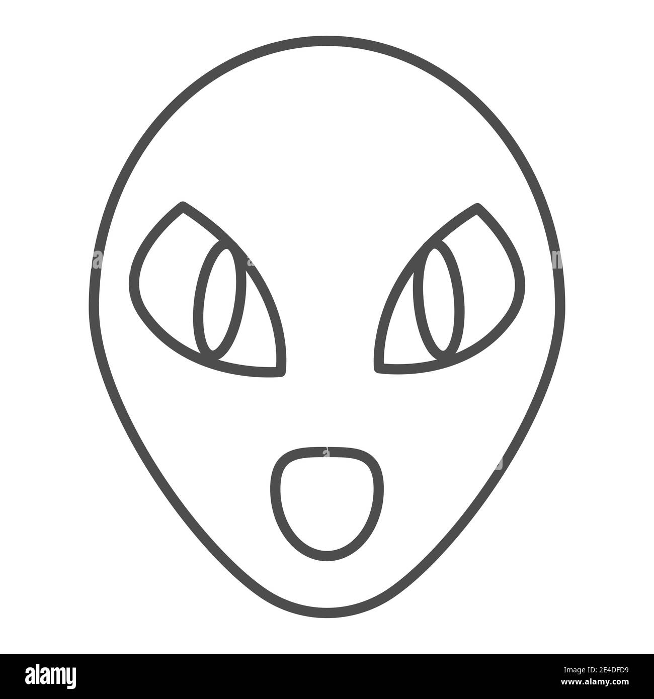 Icône de ligne mince Alien. Illustration de vecteur humanoïde isolée sur blanc. Motif de contour de visage à caractère spatial, conçu pour le Web et l'application. SPE 10. Illustration de Vecteur