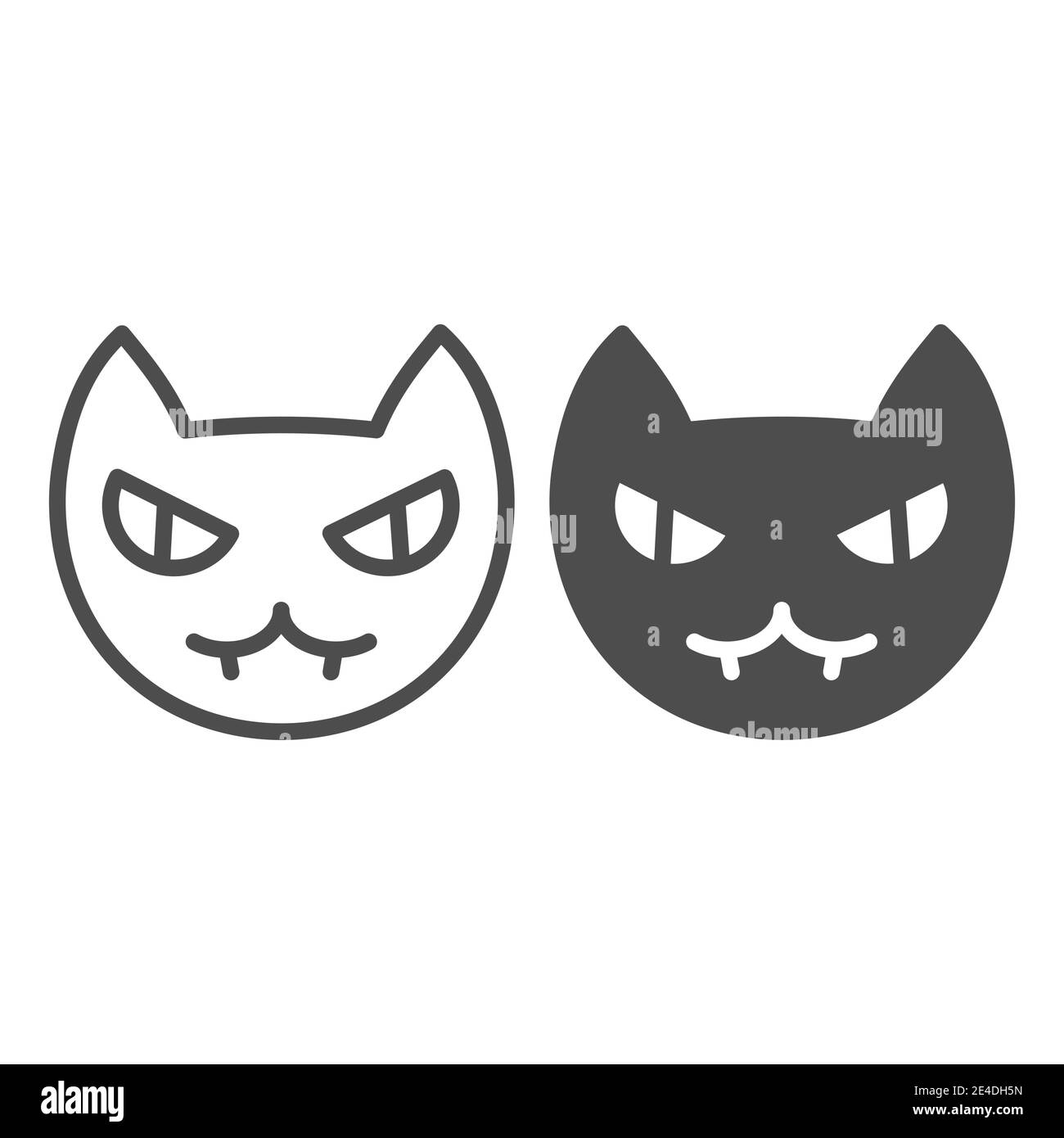 Trait de face de chat et icône de glyphe. Illustration vectorielle de masque animal isolée sur blanc. Design de style PET, conçu pour le Web et l'application. SPE 10. Illustration de Vecteur