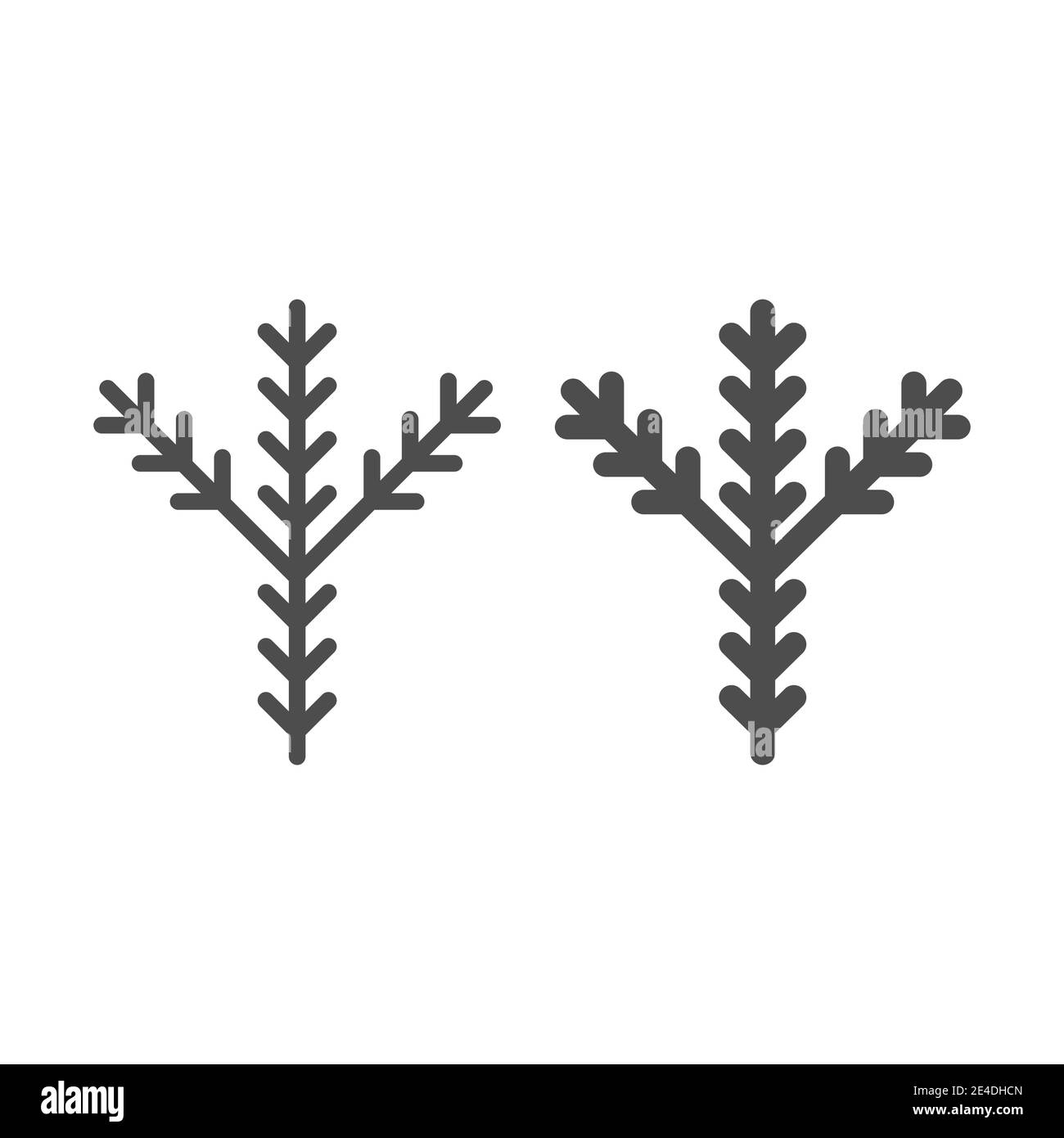 Branche de sapin et icône de glyphe. Illustration du vecteur pin isolée sur blanc. Design Evergreen Outline, conçu pour le Web et l'application. SPE 10. Illustration de Vecteur