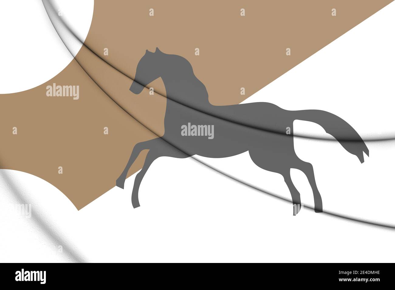 3D drapeau Hafsid de Tunis. Illustration 3D. Banque D'Images