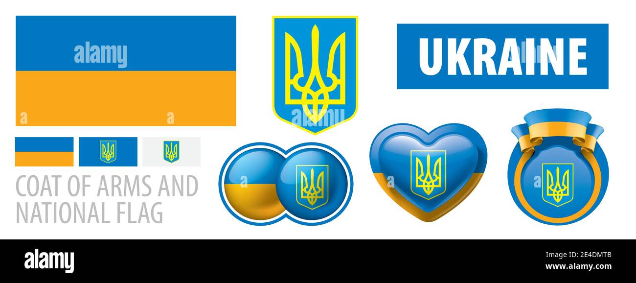 Autocollant Vinyle Ukraine - Drapeau Et Blason National 18cm - Résistant Aux Intempéries
