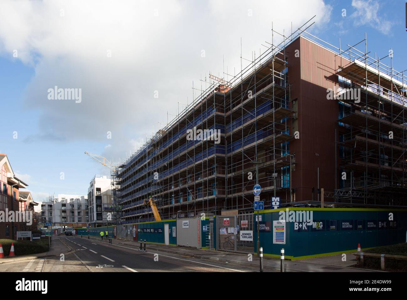Nouveau logement étudiant en cours de construction à Guildford Banque D'Images