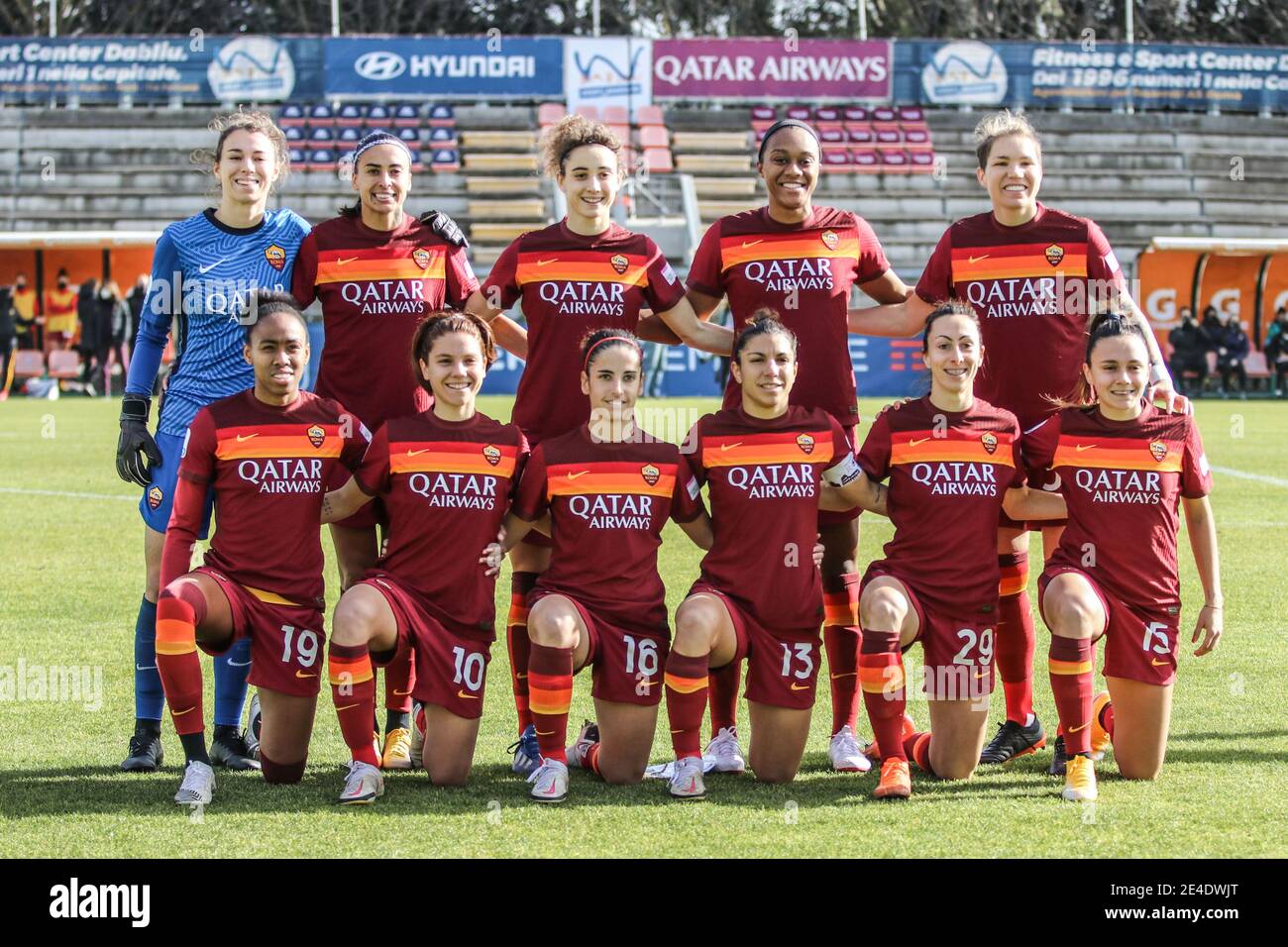Rome, Italie. 23 janvier 2021. Rome, Italie, Tre Fontane Stadium, 23 janvier 2021, COMME les Roms font la queue pendant QUE Roma vs US Sassuolo - football italien série A Women Match Credit: Simona Scarano/LPS/ZUMA Wire/Alamy Live News Banque D'Images