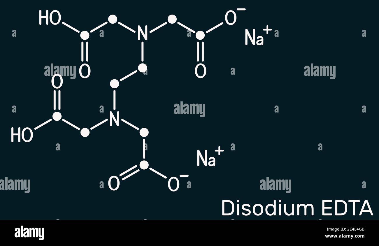EDTA disodique, édétate disodique, édétate disodique, molécule. Il est diamine, est un agent chélateur polyvalent utilisé pour traiter l'hypercalcémie. chim. Squelettique Banque D'Images
