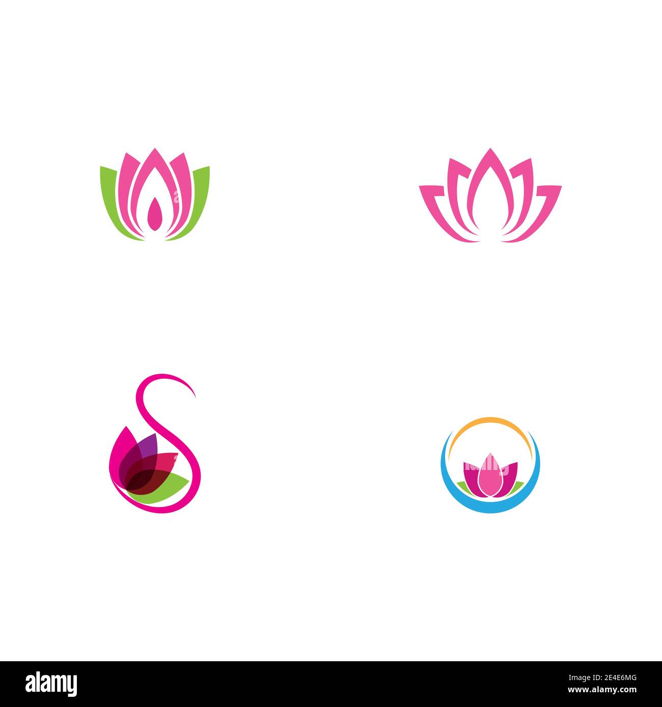 Ensemble Beauté Vector lotus fleurs design logo icône de modèle Illustration de Vecteur