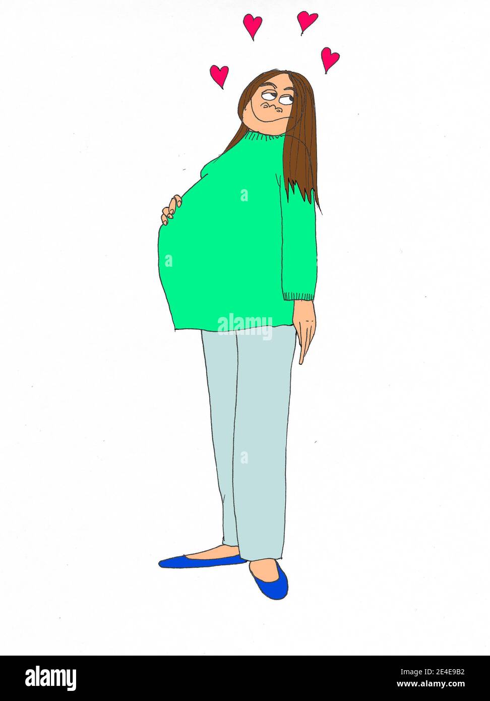 Femme enceinte. Illustration. Banque D'Images