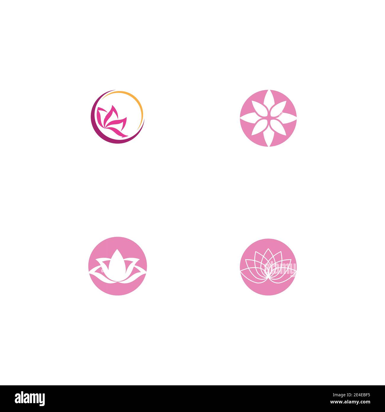 Ensemble Beauté Vector lotus fleurs design logo icône de modèle Illustration de Vecteur