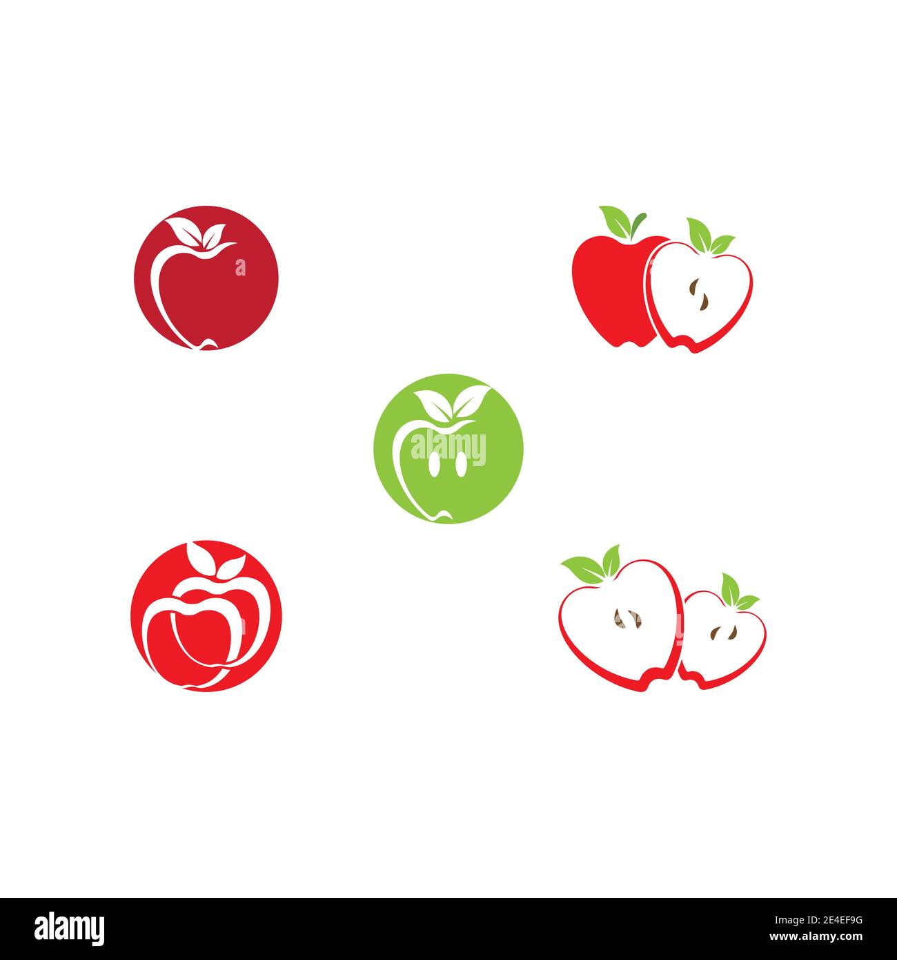 Définissez le modèle de logo de l'icône de dessin d'illustration vectorielle Apple Illustration de Vecteur