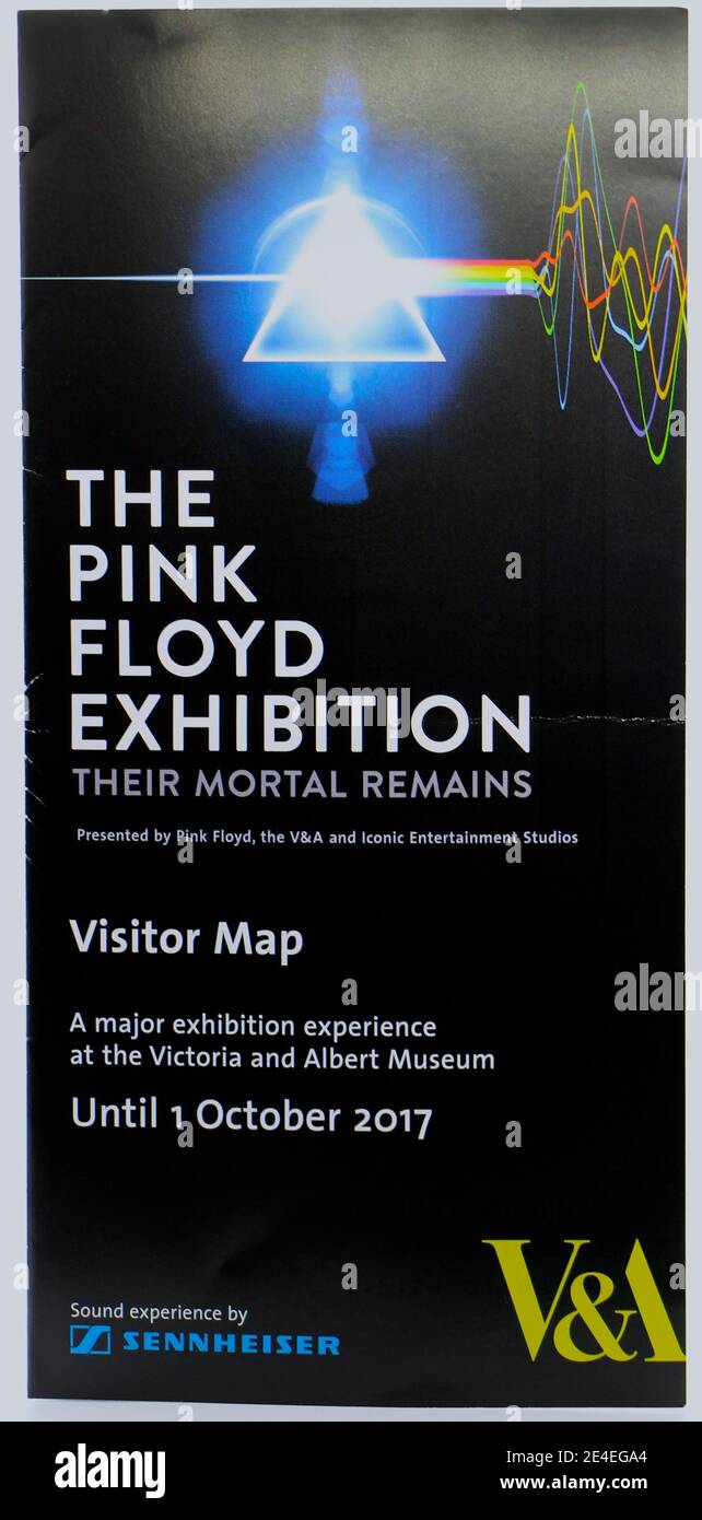 Carte des visiteurs de l'exposition Pink Floyd : Their Mortal Remains au Victoria & Albert Museum Londres Angleterre Royaume-Uni 16 septembre 2017 Banque D'Images