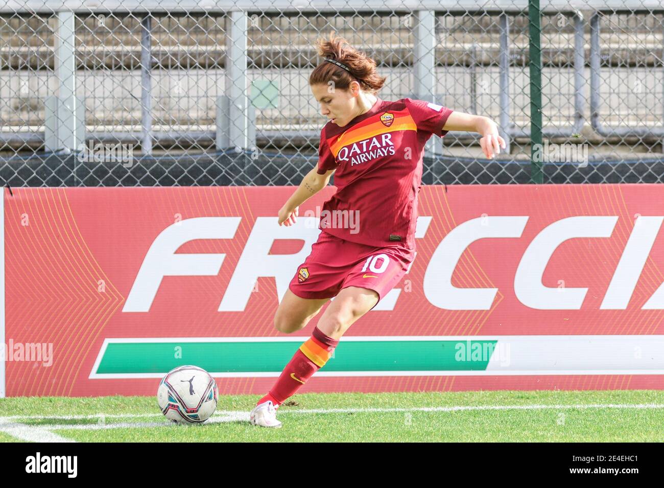 Rome, Italie. 23 janvier 2021. Rome, Italie, Tre Fontane Stadium, 23 janvier 2021, Corner Manuela Gugliano (COMME Roma) pendant AS Roma vs US Sassuolo - football italien série A Women Match Credit: Simona Scarano/LPS/ZUMA Wire/Alamy Live News Banque D'Images