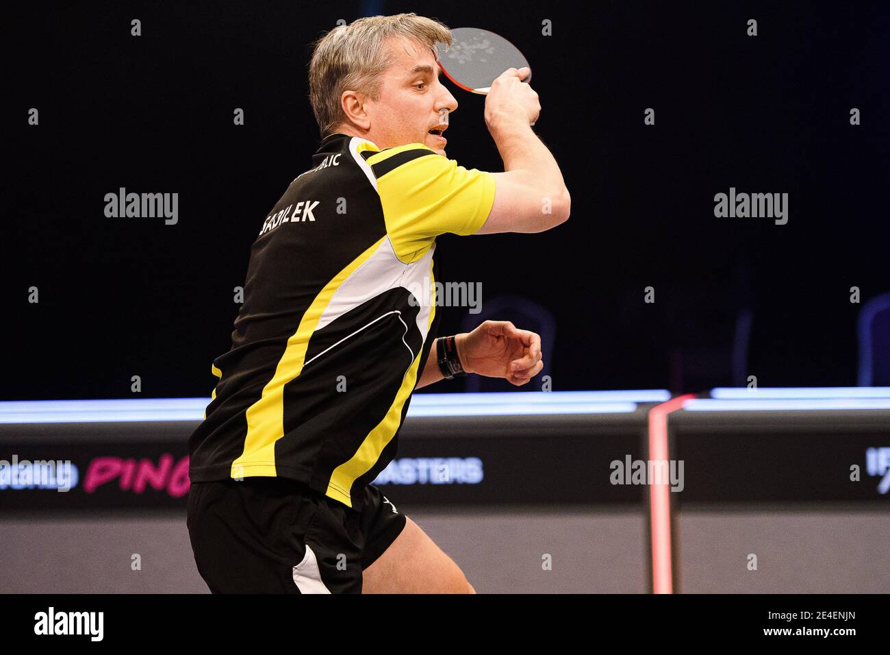 COVENTRY, ROYAUME-UNI. 23 janvier 2021. Tomas Sadilek (CZE) lors de 2021 World Ping pong Masters à Ricoh Arena le samedi 23 janvier 2021 à COVENTRY, ANGLETERRE. Credit: Taka G Wu/Alay Live News Banque D'Images