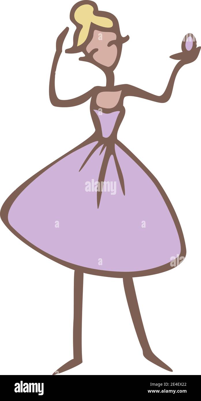 Illustration vectorielle d'une dame blonde dans une robe violette avec une boîte de poudre. Femme personnage de dessin animé. Illustration de Vecteur Illustration vectorielle d'une dame blonde dans une robe violette avec une boîte de poudre. Femme personnage de dessin animé. Illustration de Vecteur