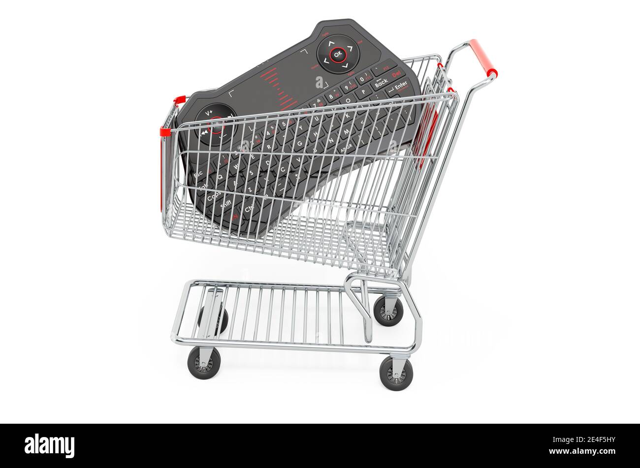 Panier avec mini-clavier. Rendu 3D isolé sur fond blanc Banque D'Images