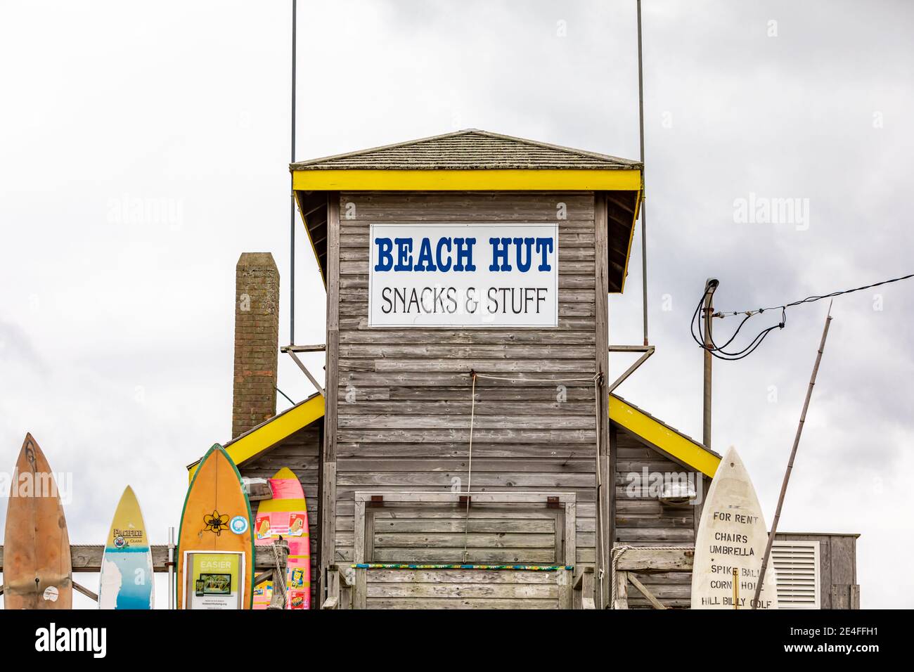 Le Beach Hut à Amagansett par une froide journée d'hiver Banque D'Images