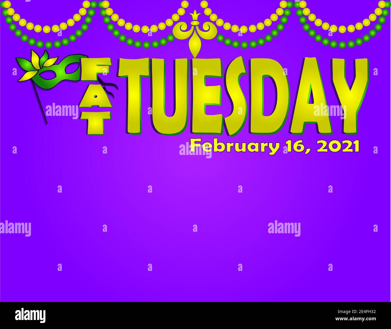 FAT Mardi 2021 février fond violet Banque D'Images