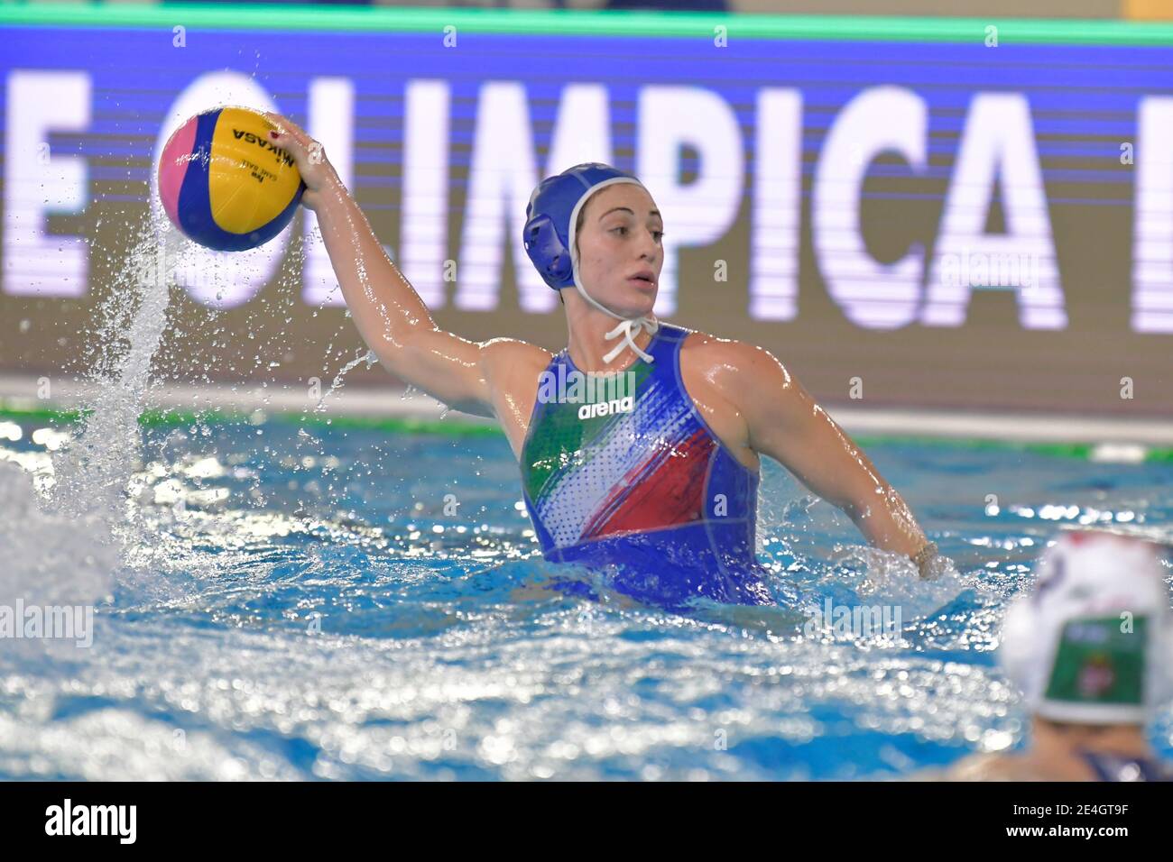 Trieste, Italie. 23 janvier 2021. Trieste, Italie, Centre fédéral B. Bianchi, 23 janvier 2021, 7 MARLETTA Claudia Roberta [RÔLE: WiNG] (Italie) lors du tournoi de qualification des jeux Olympiques de water-polo féminin 2021 - Col olympique - Hongrie contre Italie - Jeux Olympiques crédit: Marco Todaro/LPS/ZUMA Wire/Alay Live News Banque D'Images