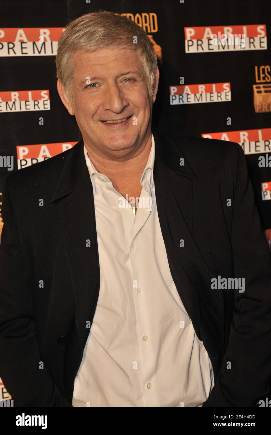 EXCLUSIF. Patrick Sébastien lors de la 4e cérémonie « Gerard de la télévision » qui s'est tenue au Théâtre Michel à Paris, France, le 7 décembre 2009. Ce spectacle paradique récompense le pire de la télévision française. Photo de Christophe Guibbbaud/ABACAPRESS.COM Banque D'Images