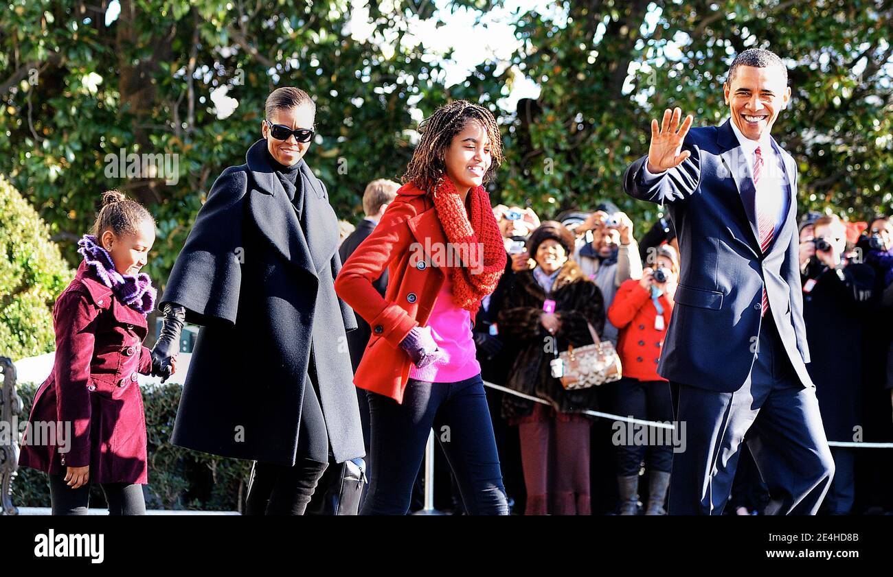 Le président américain Barack Obama, la première dame Michelle Obama et ...