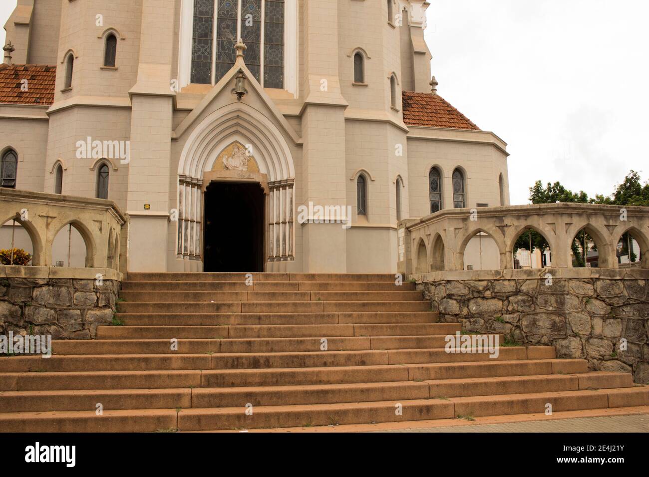 Jau / Sao Paulo / Brésil - 02 21 2020: Eglise mère de notre Dame du patronage (Nossa Senhora do Patrocínio), point important touristique et religieux Banque D'Images