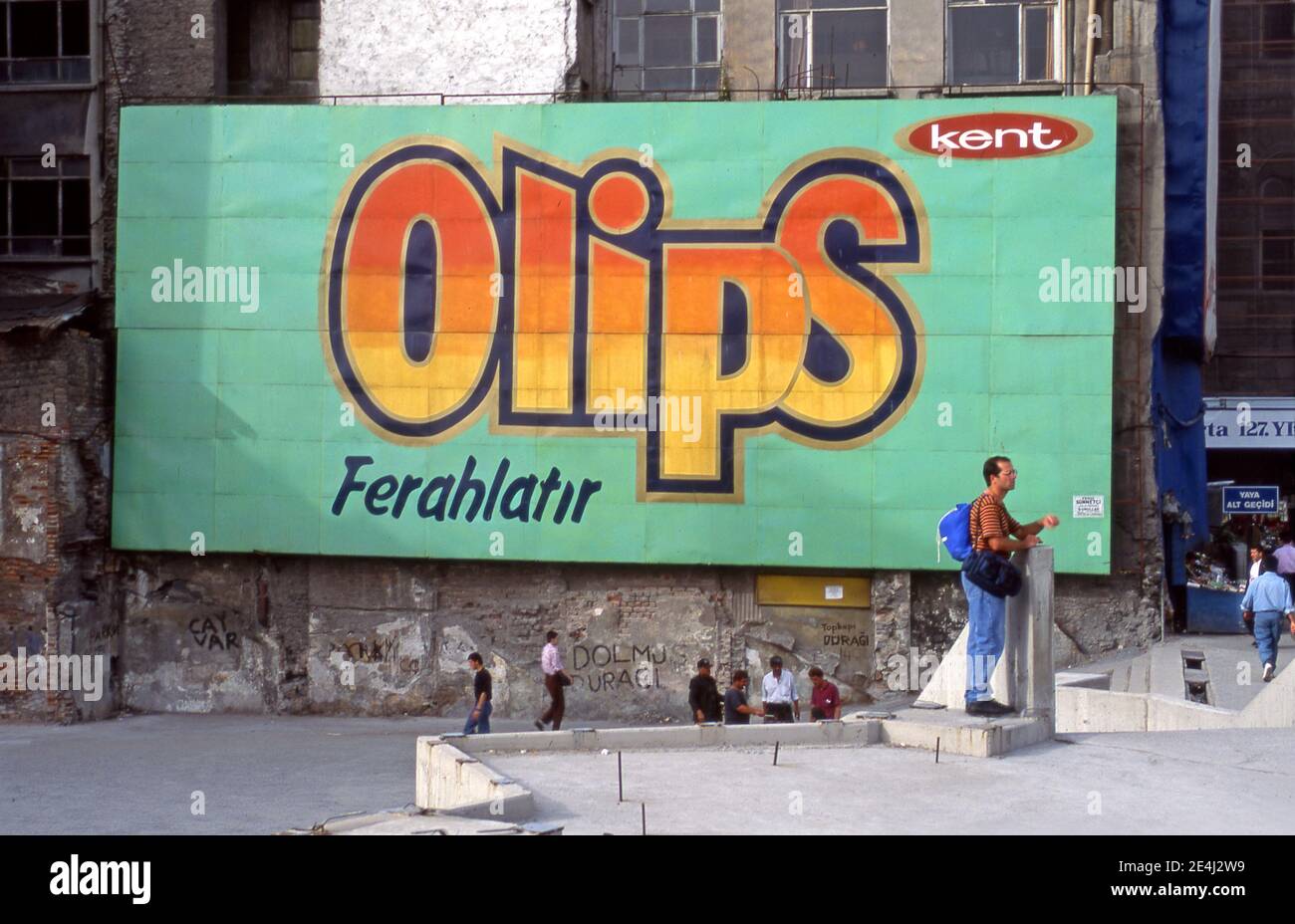 Grand panneau publicitaire bonbons à Istanbul, Turquie Banque D'Images