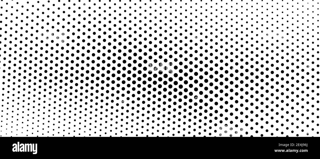Concept de demi-teinte noir et blanc. Motif vectoriel monochrome à pois. Lignes courbes en pointillés. Arrière-plan asymétrique BW. Design techno abstrait. EPS10 Illustration de Vecteur