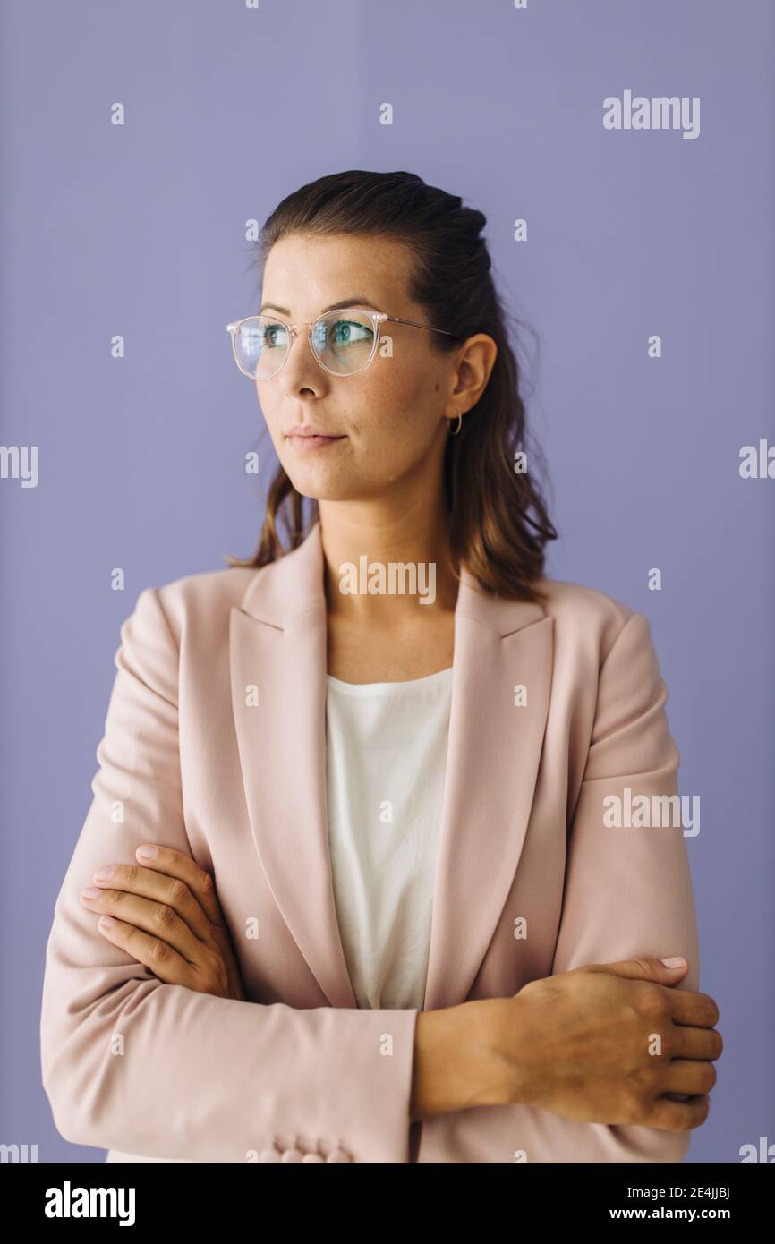 Studio portrait of businesswoman Banque D'Images