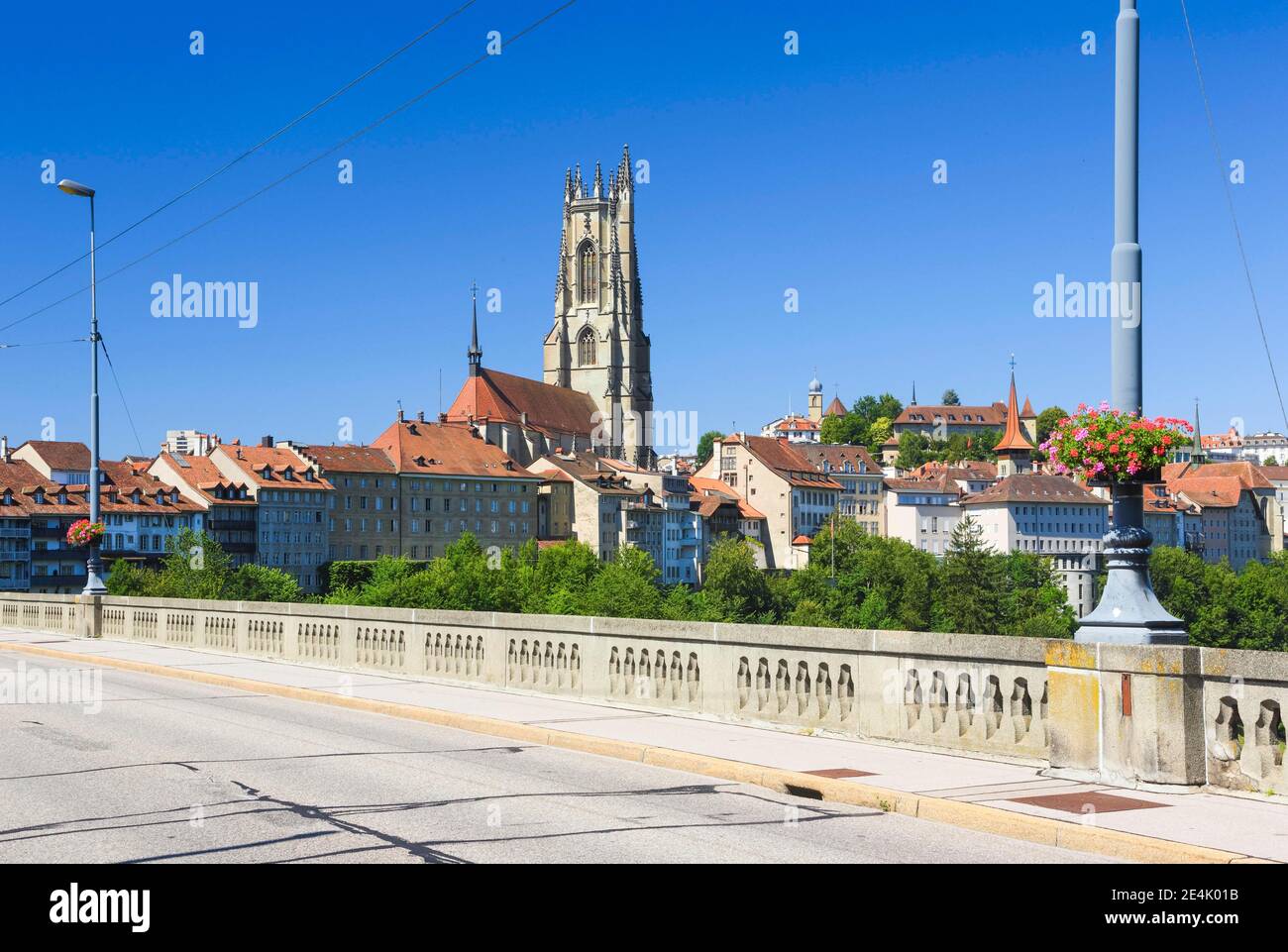 Cathédrale Saint-Nicolas, Fribourg, Suisse Banque D'Images