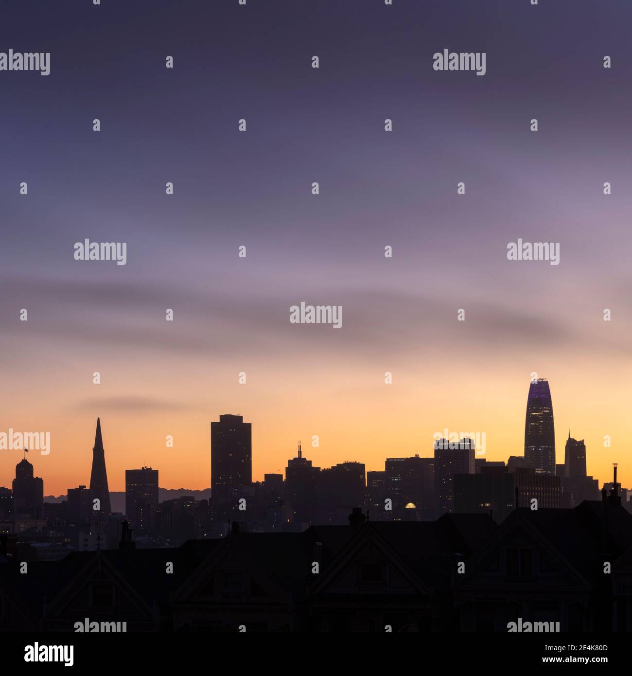 Silhouette du quartier du centre-ville à San Francisco, Californie, États-Unis Banque D'Images