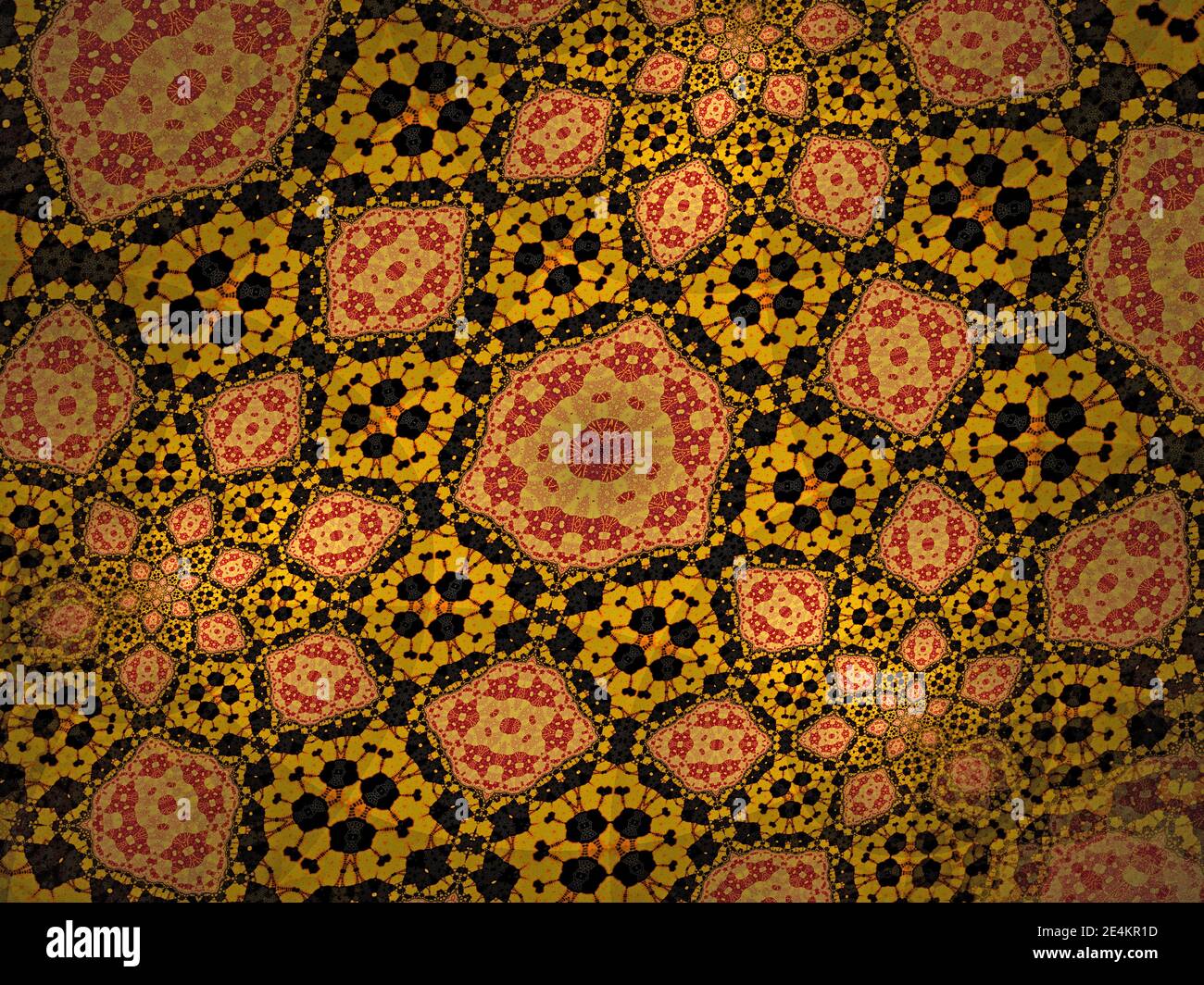 Fractal de flamme complexe - Batik Design Banque D'Images