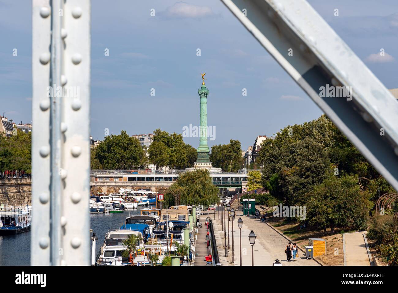 Port d'Arsenal sur le canal Saint Martin à Paris Banque D'Images