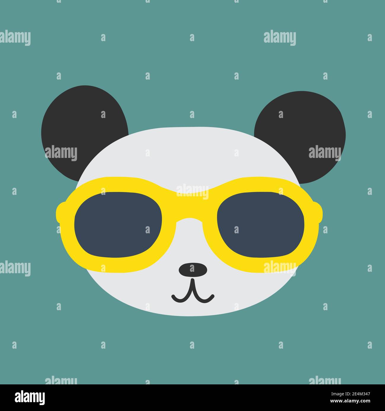 Image vectorielle d'un panda portant des lunettes. Illustration de Vecteur